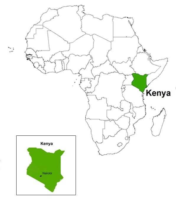 Location Map of Kenya in Africa